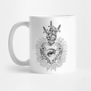 3 of Swords - Tarot Etching Drawing Mug